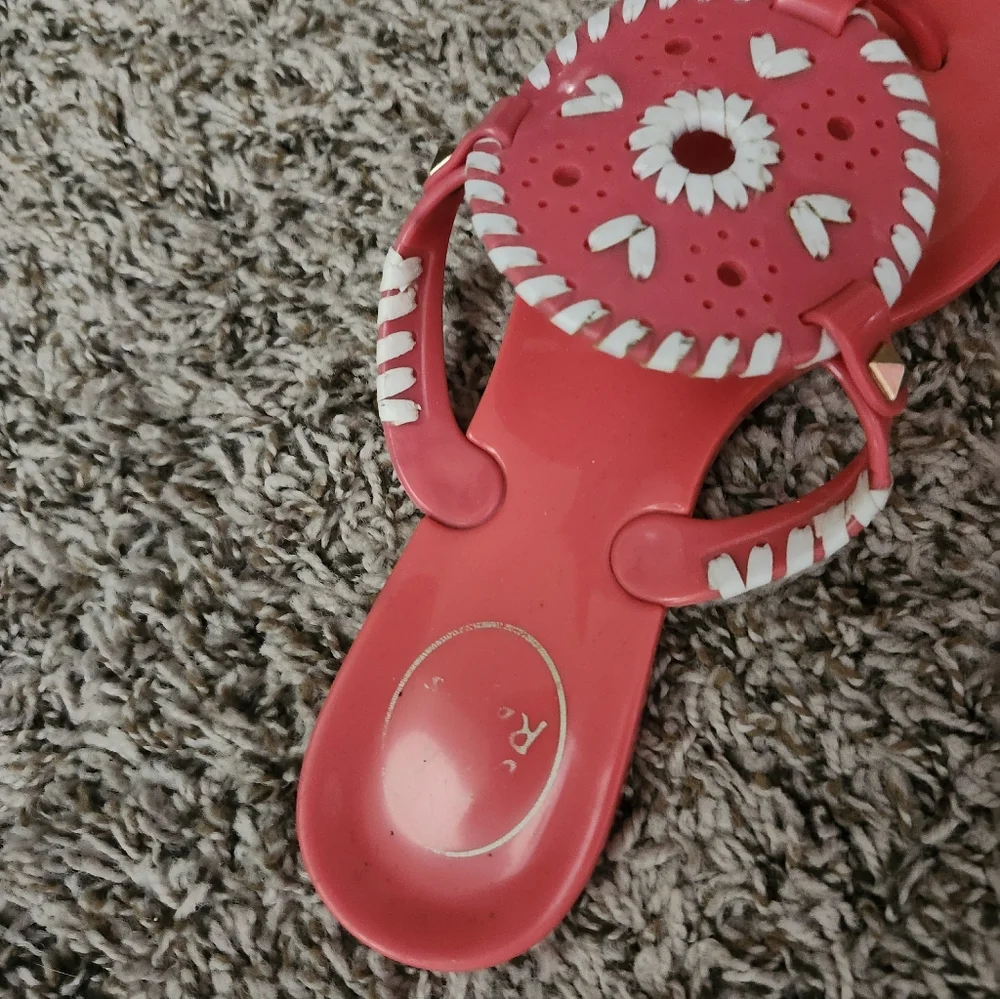 Jack Rogers Vibrant Pink Georgica Jelly Plastic Sandals 7